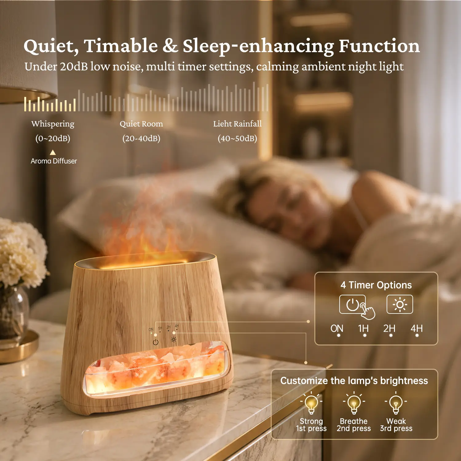 【TikTok Shop Weekly Deals】SALKING Himalayan Pink Salt Lamp Diffuser, 2-in-1 Ultrasonic Cool Mist Humidifier & Aromatherapy Oil Diffuser with Soft Ambient Glow Light, Large Capacity for Bathroom, Kitchen, Balcony, Nursery & Storage Room