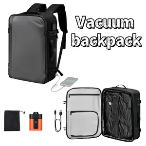 Vacuum Travel Backpack 2 Piece Set 65L  Pump Expandable Vacuum Seal Compression  TSA Lock USB Port Waterproof Carry-On   Sling