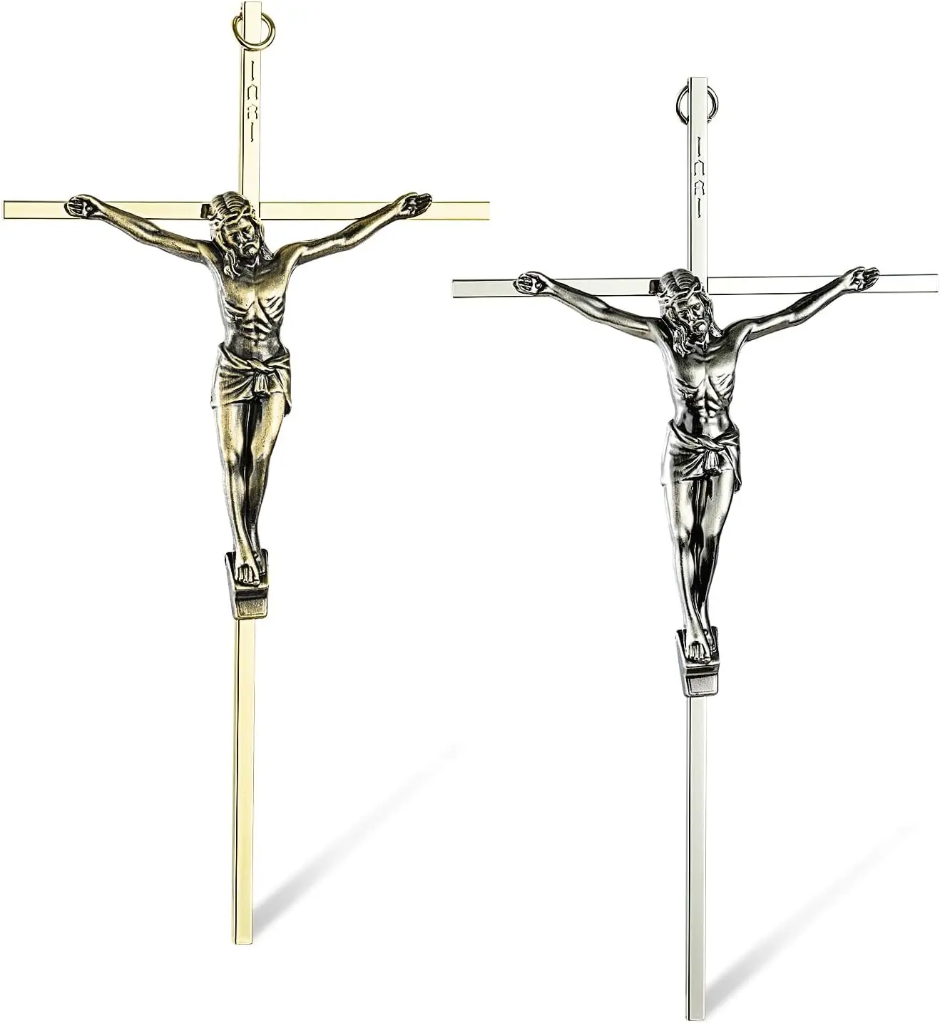2-Pack Crucifix Wall Cross   &  Catholic Crosses for Wall, 10"  Wall Crucifix for Home or Door Blessing