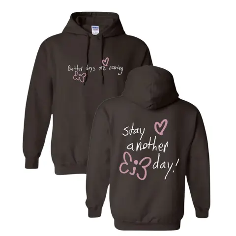 Women's Classic Mental Health Awareness Hoodie - Stay Another Day Better Together Collection, Everyday Cute Cotton Long-Sleeve Crewneck Pullover, Premium Casual OOTD Statement Top with Great Fit