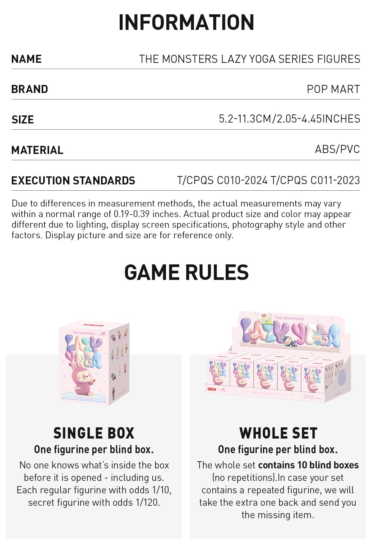 POP MART THE MONSTERS Lazy Yoga Series Figures, Blind Box POP MART THE MONSTERS Lazy Yoga Series Figures, Blind Box