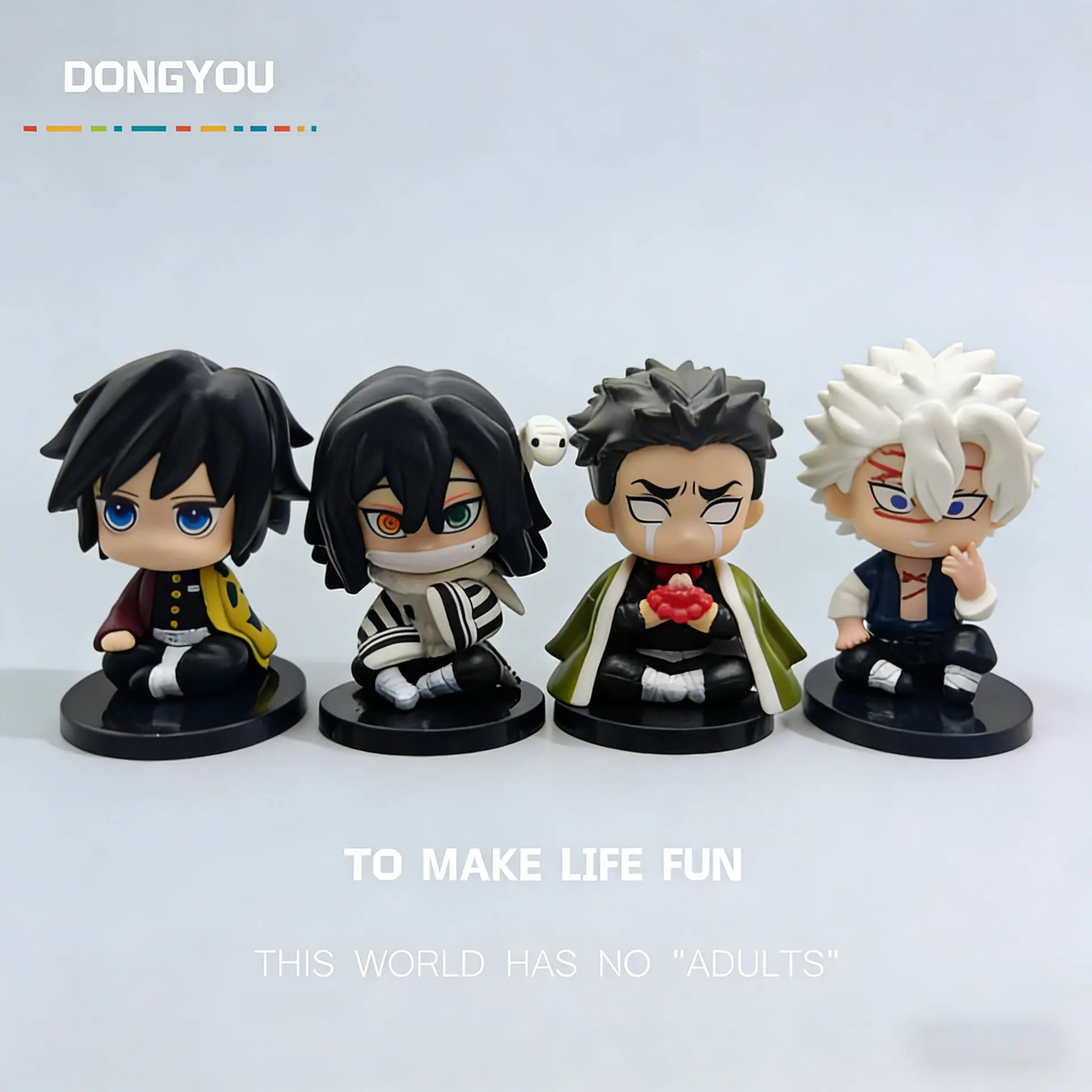 Chibi Anthropomorphic Action Figures - 4-Style Q-Version Plastic PVC Sitting Minifigures, Cute Collectibles, Anime Decor, Decorative Accent Desktop Pieces for Toy Collectors (Toy Collector Lifestyle Focus)