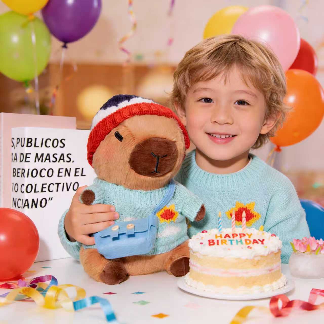 10.2 Inch Dress-Up Capybara Plush animals with Outfit Accessories, Cute Capybara Stuffed Doll with Hats, Sweaters, Bags and Bandana, Soft Gift Plush for Room Decor