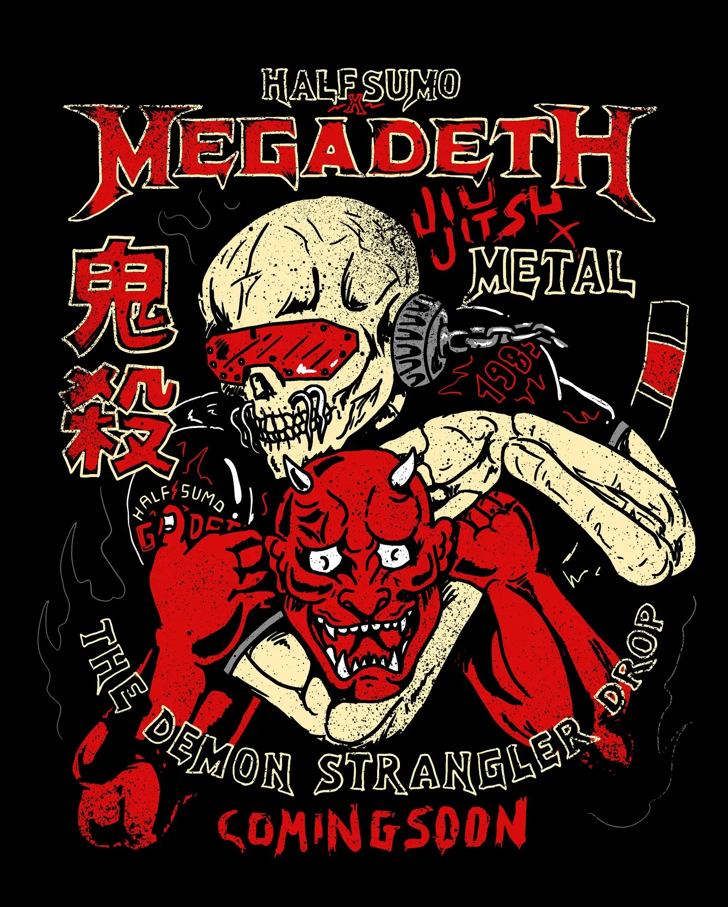 Megadeth x HALF SUMO Poster No Frame | Jiu Jitsu × Metal Collab Art | Discipline Meets Rebellion | Limited Edition Wall Decor