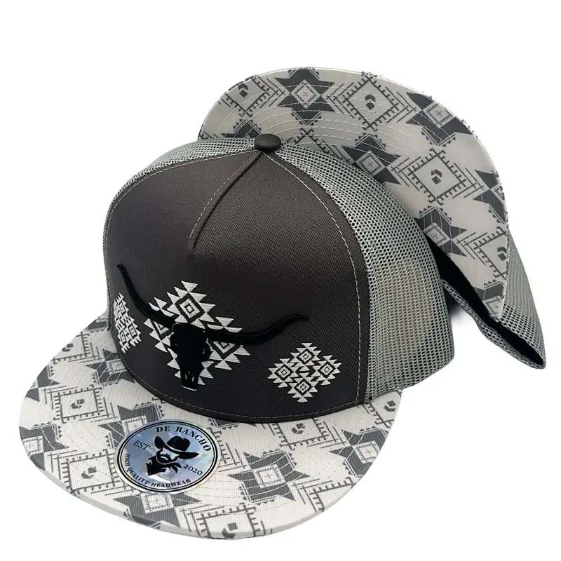 De Rancho Longhorn Calavera (Grey) DR291