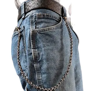 24 inch Braided Black  Leather Wallet Leash