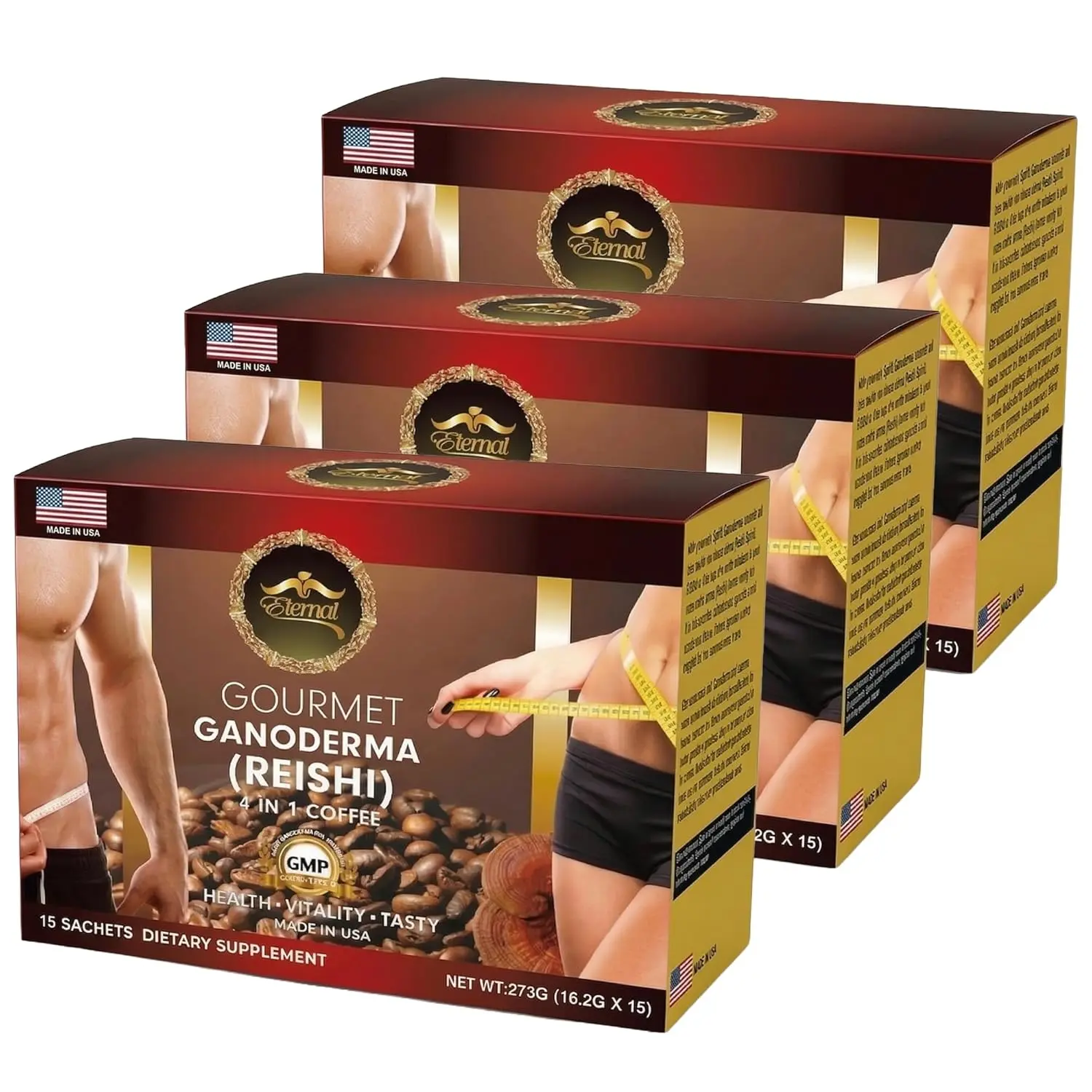 CAF GANODERMA (REISHI) 4 in 1 Coffee K Cups - 3 Pack