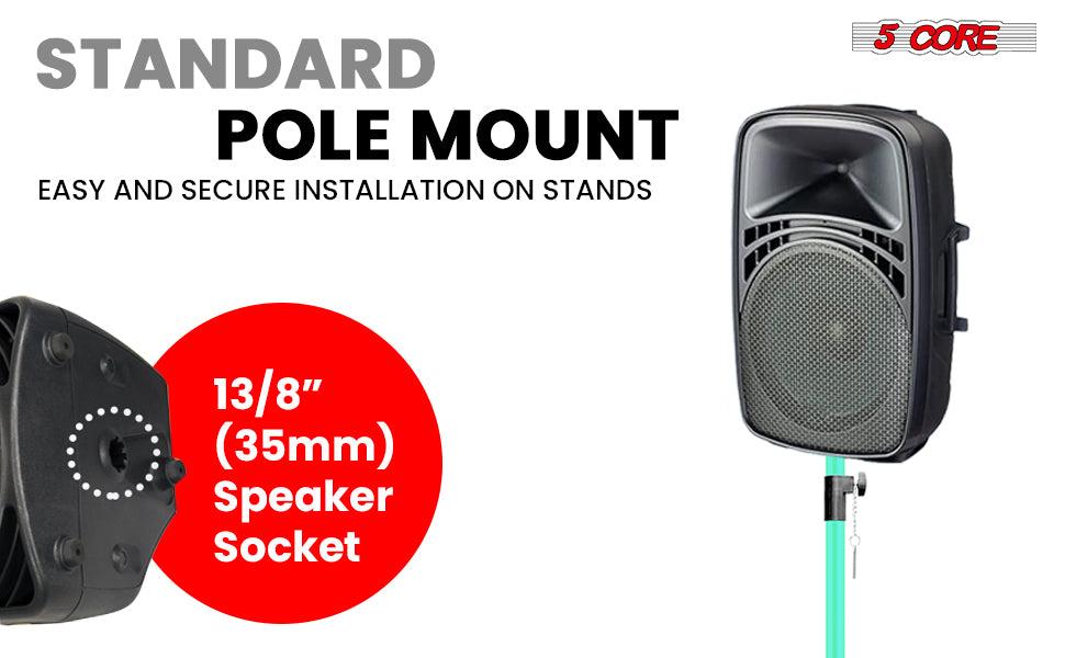 5 Core Speaker Stand Tripod Pair Heavy Duty Adjustable 54" Universal Mount for PA DJ Studio w Bag