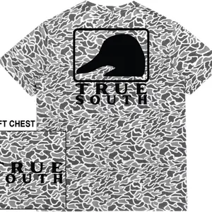 True South Duck - Riverbed Threads Short Sleeve Camo T-Shirt OSC White Color Casual Wear