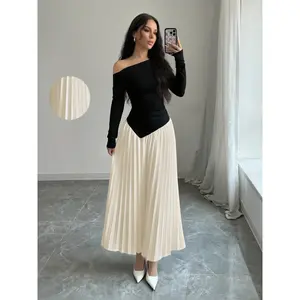 Ball gown, long-sleeved apricot-colored long dress, wedding guest dress