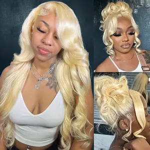 613 Lace Front Wig Human Hair 180 Density Blonde Wig Human Hair 613 13X4 Body Wave Lace Front Wigs Human Hair Pre Plucked 613 HD Lace Frontal Glueless Wigs For Women