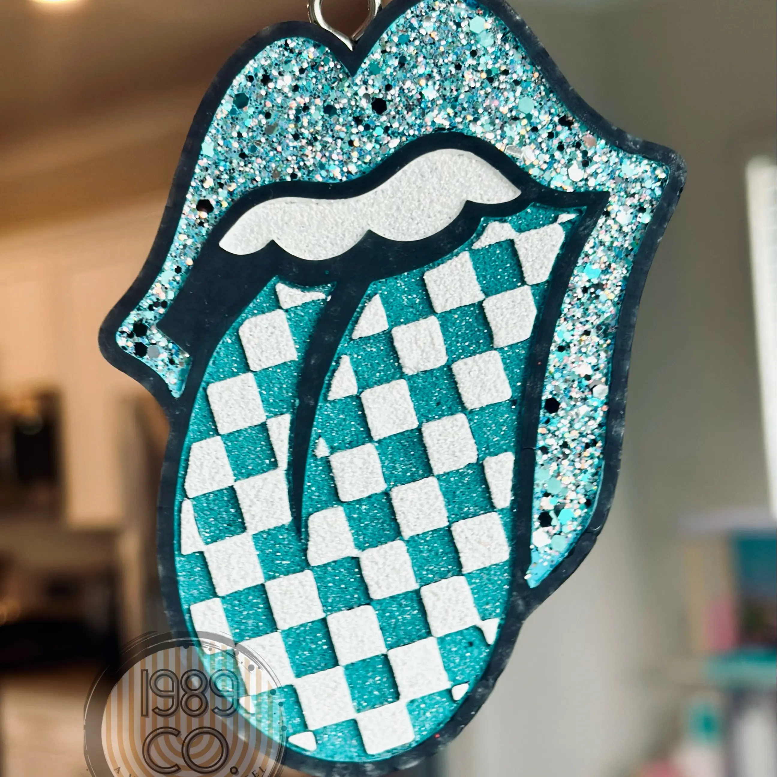 Checkered Tongue Car Freshie Checkered Tongue Car Freshie
