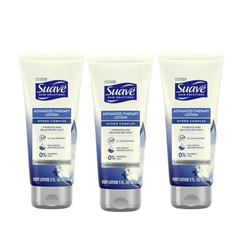 Suave Lotion, Advanced Therapy lotion  – N Extremelourishing Hand & Body Lotion, Travel-Size Lotion fory Dry Skin, Moisturizing Cream for Glowing Skin, 24H Moisture, 3 Oz 3PACK