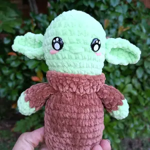 Crocheted Green baby alien