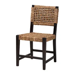 Baxton Studio Alise Dark Brown Wood and Seagras s Dining Chair