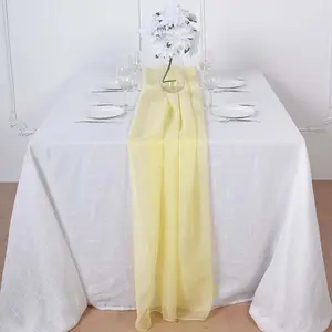Chiffon Table Runner 6ft Yellow - Lightweight Table Linen
