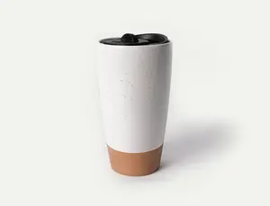 Double Walled Ceramic Travel Mug with Lid