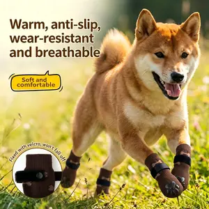4 Pairs Pet Socks New Design, Non-Slip Dog Socks, Paw Protectors, Durable Stain-Resistant, Thin Lightweight, Ideal for Small Dogs, Comfortable Fit
