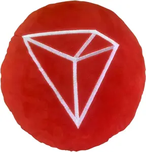 TRON Pillow - Embroidered Round Stuffed Plush Crypto Pillow by BlockCraft.Shop TRX Plush Pillow