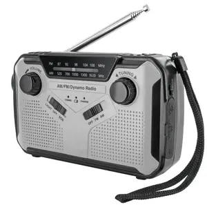 Multi-Function Survival Gear AM/FM Portable Solar Hand Crank Radio with 2500mAh Power Bank, Super Bright LED Flashlight SOS Alarm Reading Light, Essential Emergency Outdoor Equipment for Camping Hiking Travel Safety