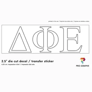 Pro-Graphx Delta Phi Epsilon Sticker Greek Sorority Decal for Car, Laptop, Windows, Officially Licensed Product, Girls College Group Monogram Design 2.5" Tall - White