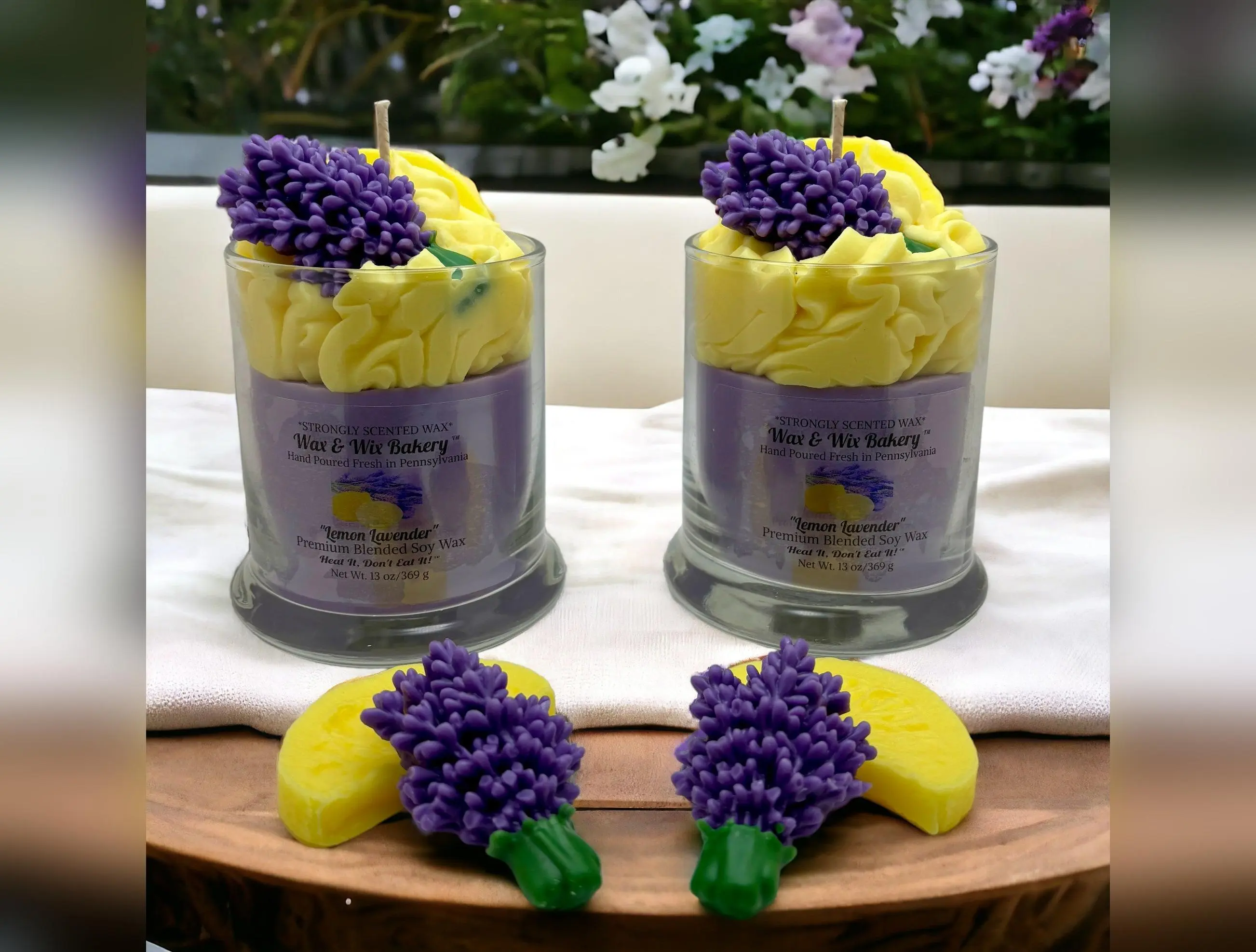 Lavender Lemon Soy Candle. Large 13 oz. Soy Candle. Lavender/Lemons. Strongly Scented Candle