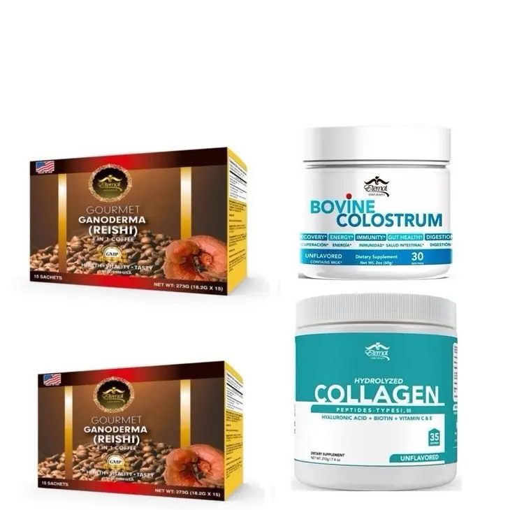 Total Wellness Energy Kit with Bovine Colostrum, Coffee Aphrodisiac, and Hydrolyzed Collagen for Immunity and Digestive Health