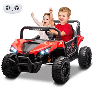 Kids 24V Ride On Off-Road UTV Car, Remote Control Supported, 3.1 Mph Maximum Speed, Lockable Doors, Safety Belt, Storage Space, LED Lights and Music, Perfect Gift for Boys and Girls.