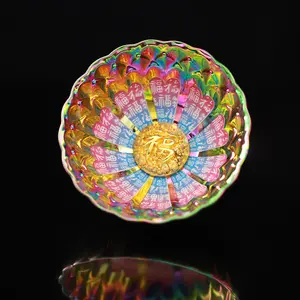 Iridescent Hundred Blessings Jianzhan with Golden Blessing Base | Gilded Fortune Tea Cup,Chinese culture,High-temperature firing,Handcrafted ceramic cup,Wine Glass, Kung Fu Cup,Drinkware