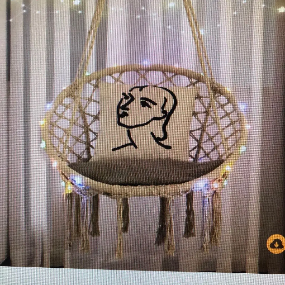 Hammock chair led lights hanging swing indoors outdoor