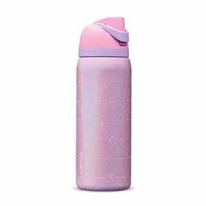 Owala FreeSip 32oz Aesthetic Pink Purple Water Bottle, Vacuum Insulated Stainless Steel Straw Lid Cup for Travel, Car Cup Holder, Workout and Cold Drinks