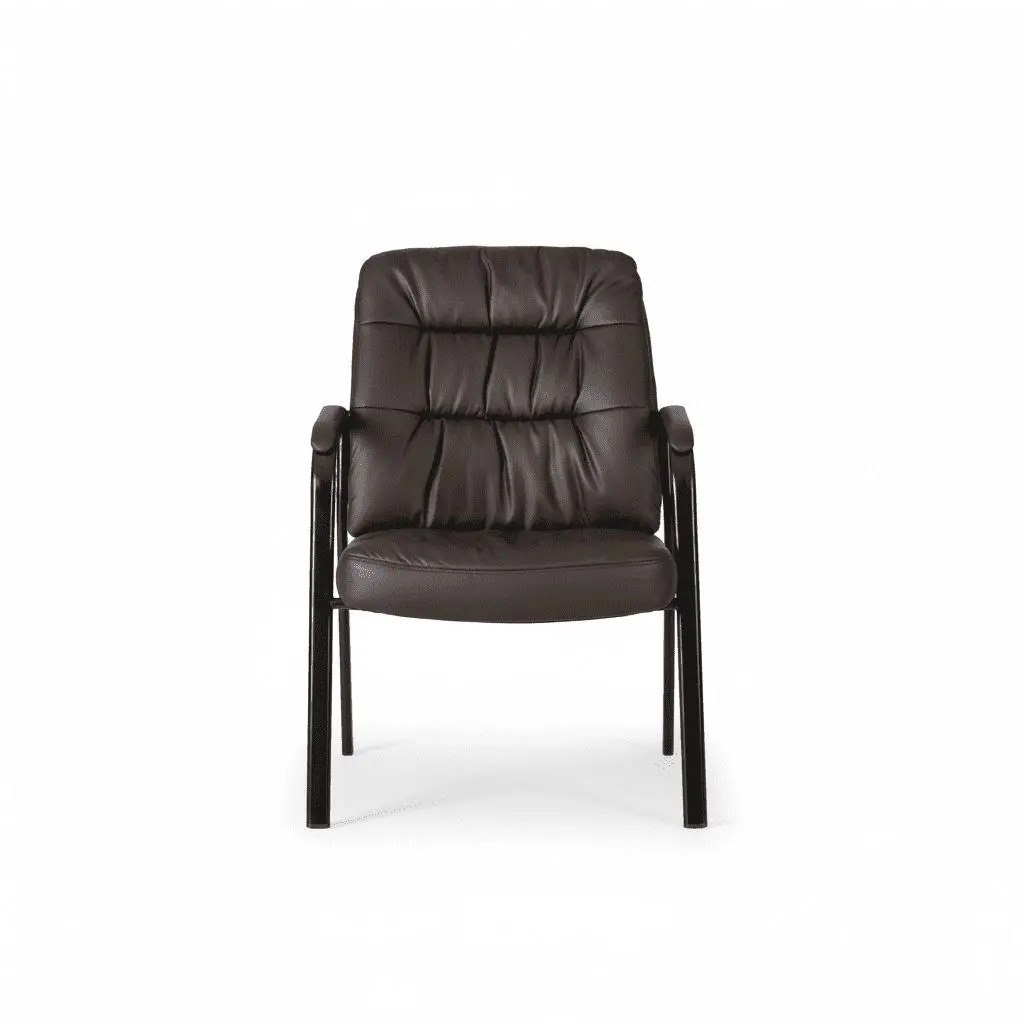 High Back Reception Chair, Ergonomic Backrest PU Leather with Padded Armrests, 500lbs Capacity No Wheels Maxsupport Desk Chair for Reception Lobby, Waiting Room, Maxsupport Desk Chairs