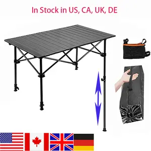 Adjustable Height of Any Leg Lightweight Aluminium Roll up Camping Table for Outdoor Picnic ( 95 cm x 55 cm )