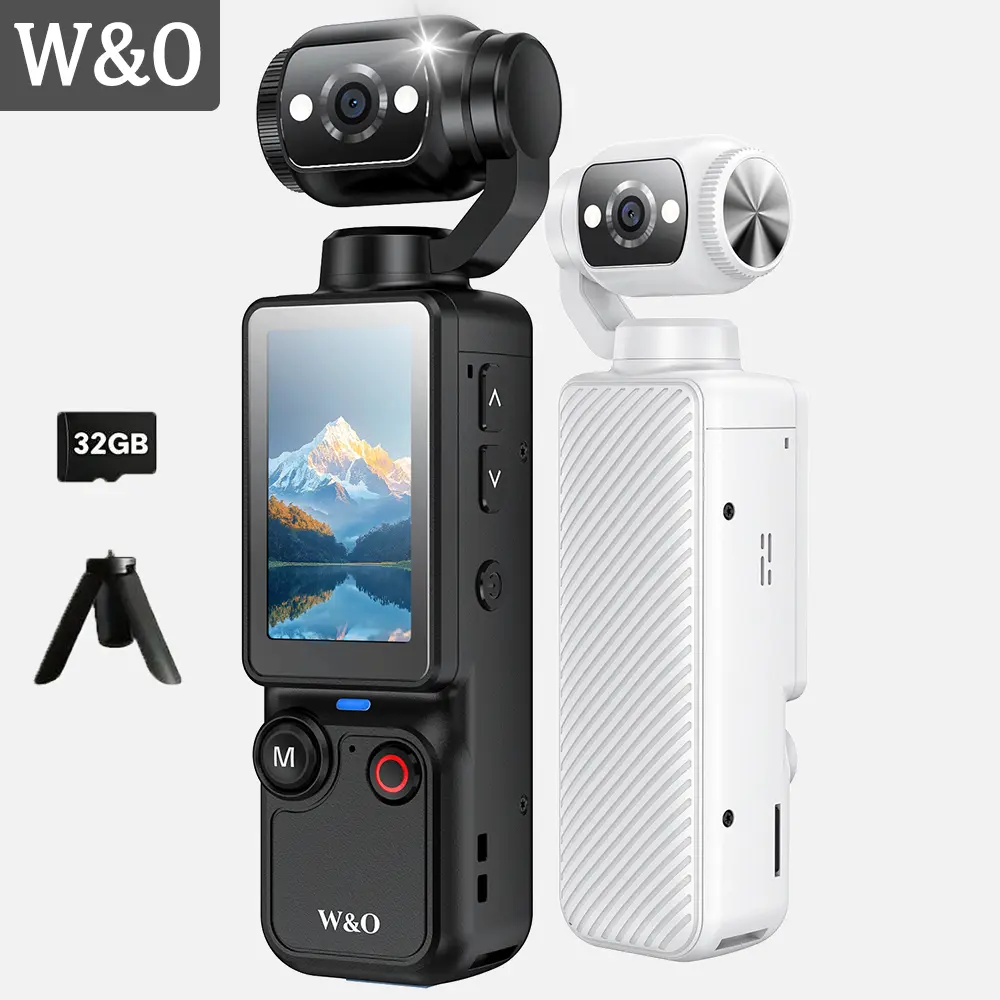 W&O Upgraded Vlogging Camera with 32GB Card, Video Recorder, Digital Vlogging Camera with 180° Rotating Lens, Full Body Camera for Vlogging, Travel & Daily Life Recording, Camcorder, Back to School Gift, Christmas Gift