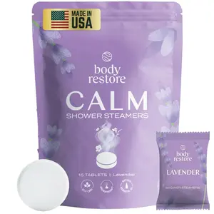 Body Restore Shower Steamers Aromatherapy 15 Pack – Fathers Day Gift for Dad, Luxury Spa Gifts for Men, Relaxation Stress Relief Self Care – Premium Lavender Essential Oil Tablets