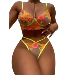 Embroidery Mesh Lingerie