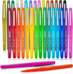 30 Colors Felt Tip Pens, 30 Pack, 0.7mm  Medium Fine Point, Felt Tip Markers For Valentines Day  Writing, Journal, Planner Coloring, Note Taking, Drawing, Art, School