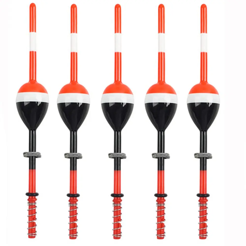 Balsa Spring Bobbers 5-Pack, Sensitive Fixed & Slip Floats for Crappie & Panfish, Bright Finish Keeps Float Visible Across Water, 5 Balsa Spring Bobbers Per Pack, Fishing Nova Balsa Spring Bobbers