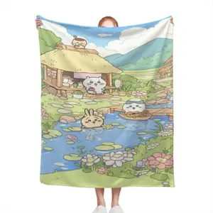 Cartoon Chiikawa Blanket – 3D Design Soft Fleece Throw, Cozy Cartoon Gamer Blanket, Unique Gift Blanket