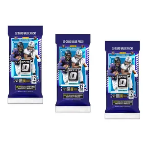 3 Packs of 2025 Panini Optic Football Jumbo Value (Green Velocity) Fat Pack