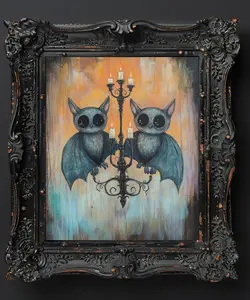 Bat Candelabra Halloween Decor Home Decor Unframed 8x10 Premium Matte Art Print Artistic Room Decoration Wall Photo Poster