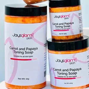 Carrot and Papaya Toning Soap for Skin Repair and Pigmentation Reduction - Comfort, Anti-Aging and Brightening