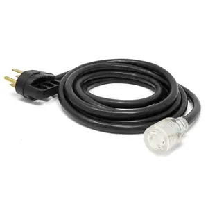 WEN PC1550 15 ft. 10-Gauge Transfer-Switch-Ready Generator Adapter Extension Cord with Light-Up Plug (converts 50A 14-50P to 30A L14-30R)