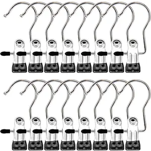 32 Pack Laundry Hooks, Clothes Pins and Hanging Clips Heavy Duty Clothes Hangers for Closet, Pants, Skirts,Socks, Handbags,Wardrobe Organizer