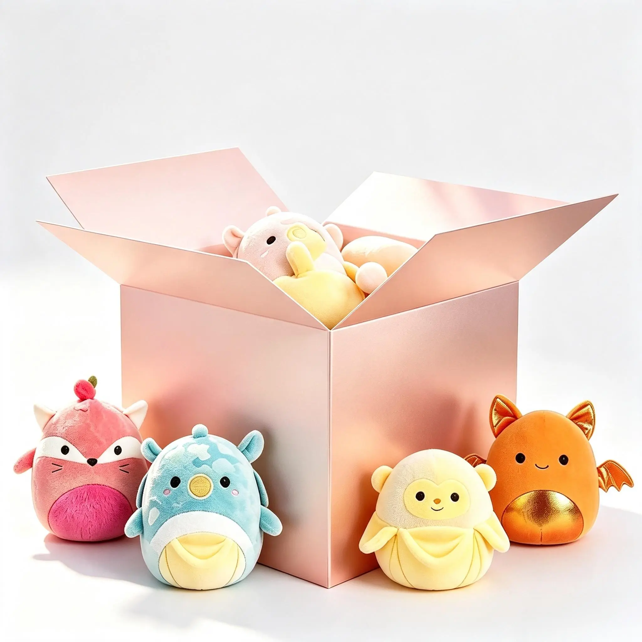 8‑Inch Plush Cute Stuffed Animals 4‑Piece Assorted Bundle, Soft Hug‑worthy Character Plush Toys for Boys & Girls, Mixed Designs, Perfect Kid Birthday Present
