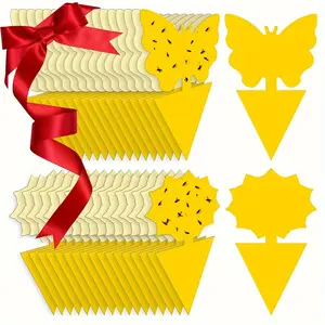 24 Pack Indoor & Outdoor Non-Toxic Sticky Fly Trap, Fruit Fly & Fungus Gnat Eliminator, Plant Protection for Home, Garden, Outdoor Use, Fruit Fly Traps