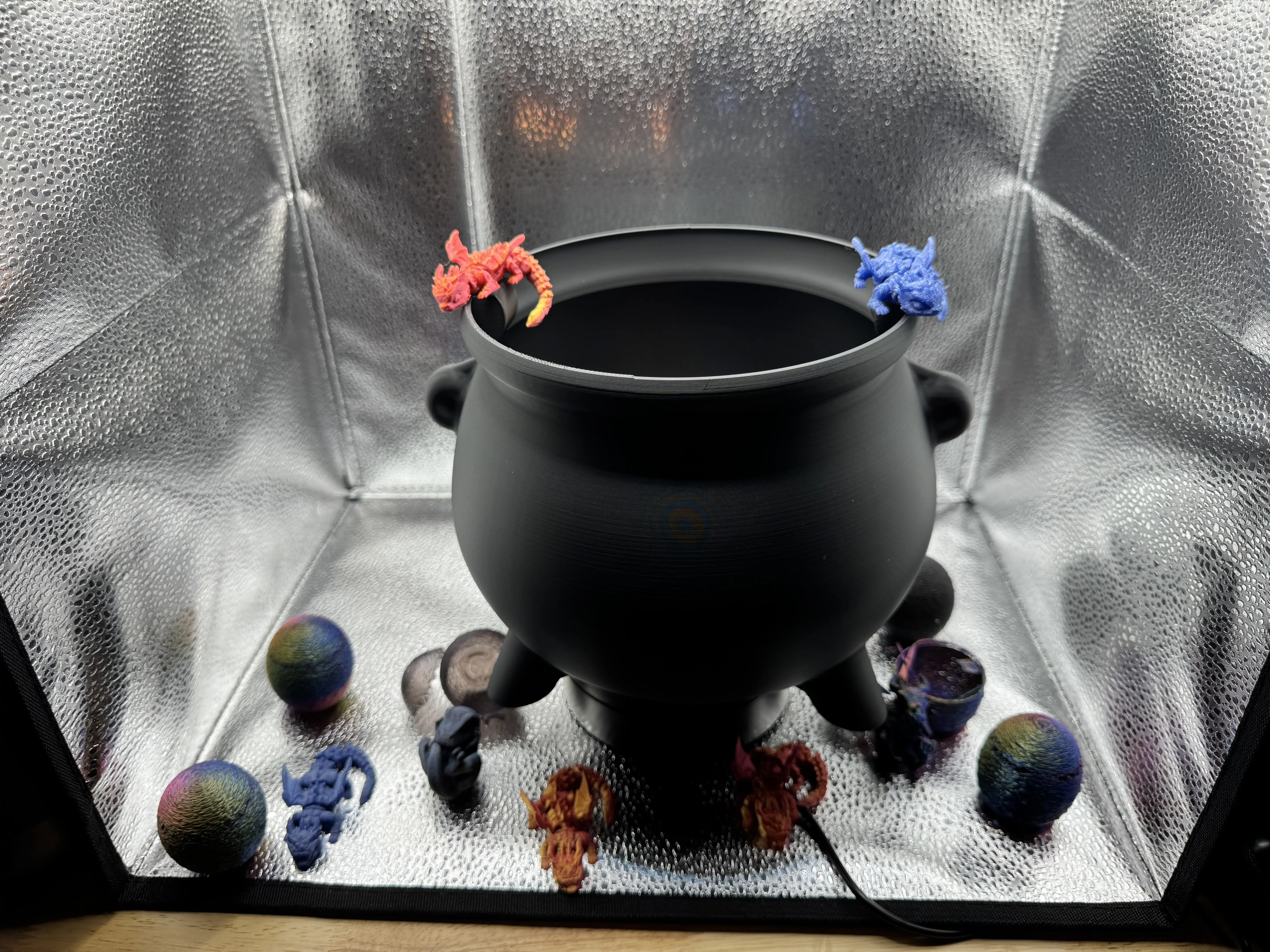 Enchanted Cauldron with Colorful Decorations - Festive Halloween Prop - Home & Party Mystical Decor for Spells, Rituals Traditional Multicolor