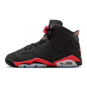 Youth Jordan 6 Retro "Infrared Salesman" Black/Lt Crimson (IQ1275 001) (GS)