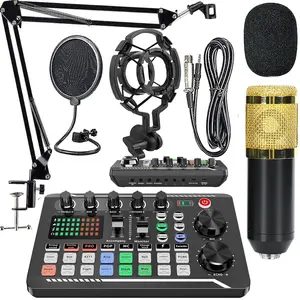 Podcast Equipment Bundle,  Recording Studio Package with Voice Changer, Live Sound Card - Audio Interface for Laptop Computer Vlog Living Broadcast Live Streaming  TikTok