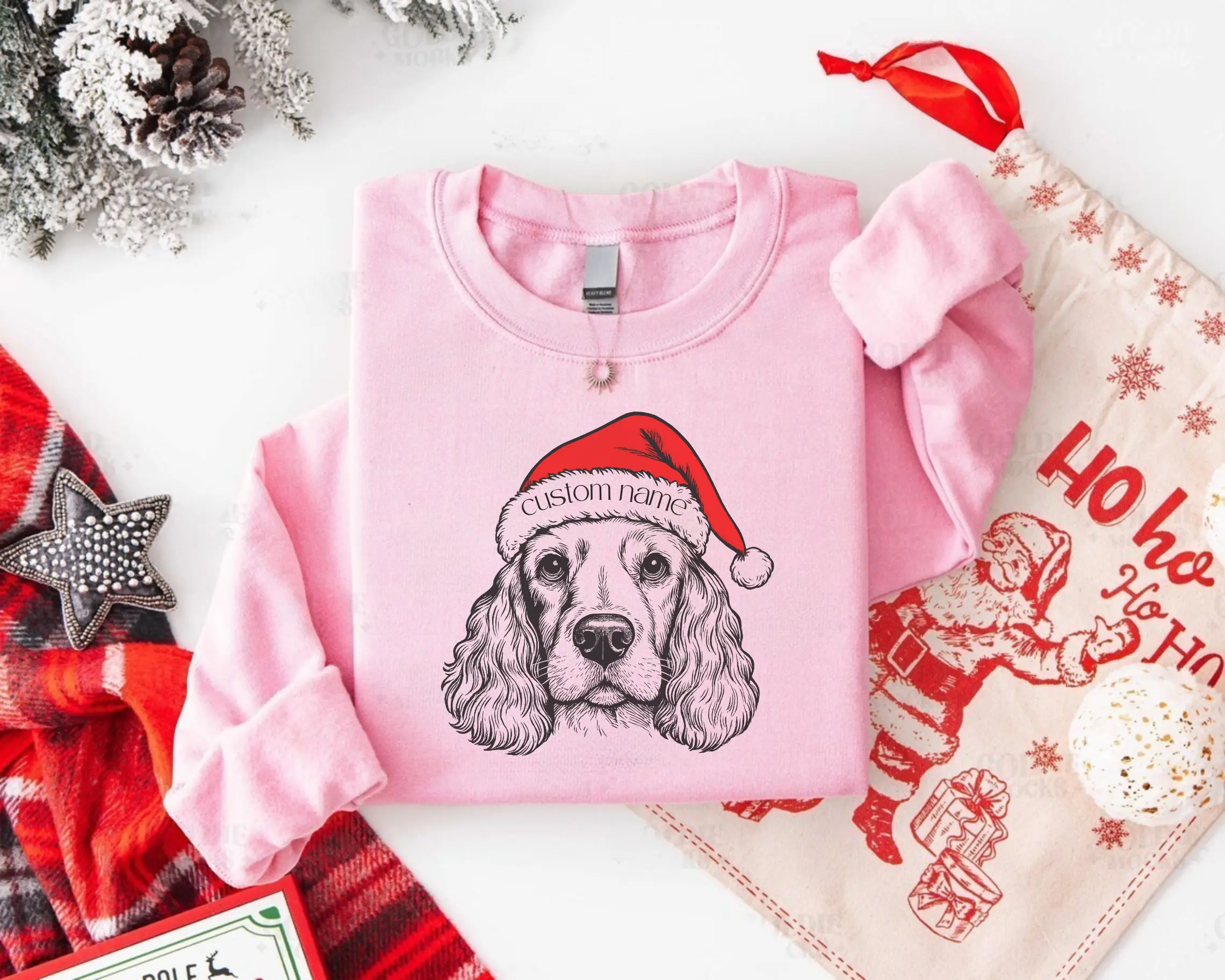 Cocker Spaniel Christmas Sweatshirt, Santa Spaniel Dog Sweater, Cocker Spaniel Lover Gift, Holiday Dog Sweater, Xmas Cocker Sweatshirt